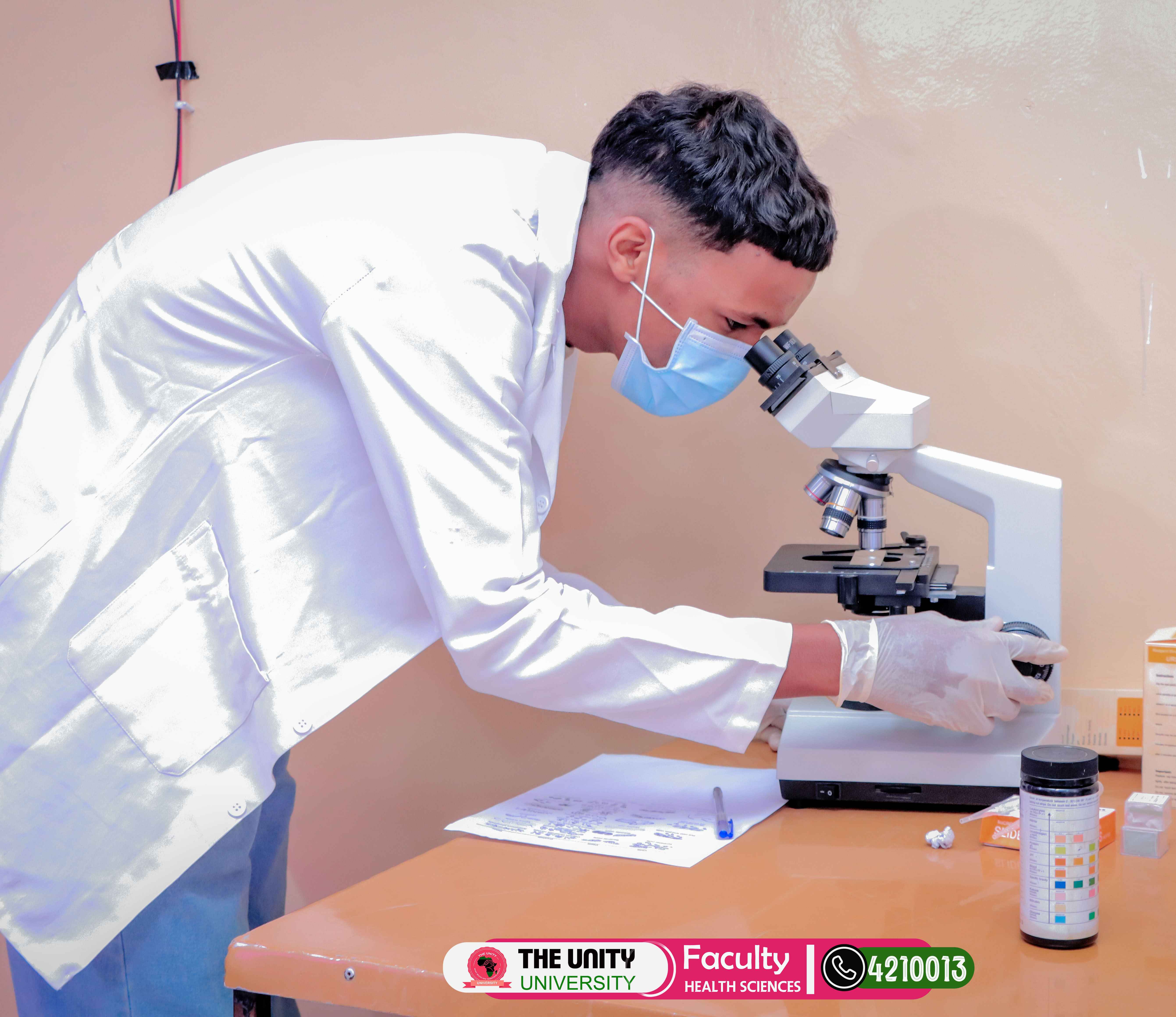Unity University students collaborating in the laboratory